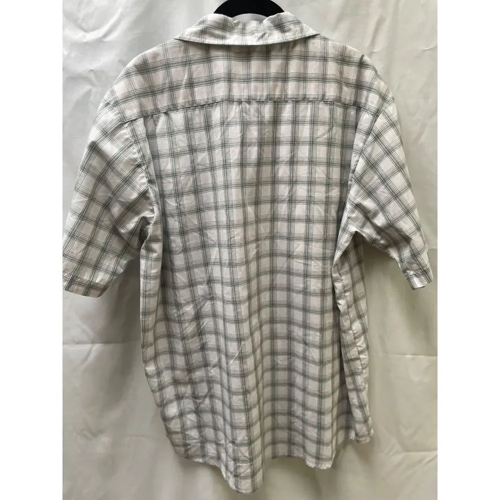 Wrangler Men's‎ Wrinkle Resistant Short Sleeve Western Shirt Green Tan Plaid